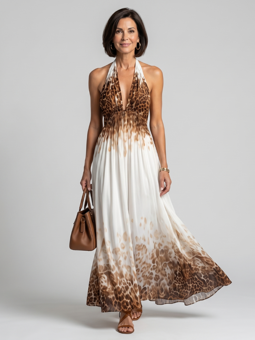Evie Melbourne Pleated White Midi Dress