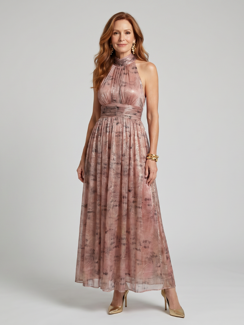Evie Melbourne™ | Textured Finish Sleeveless Midi Dress