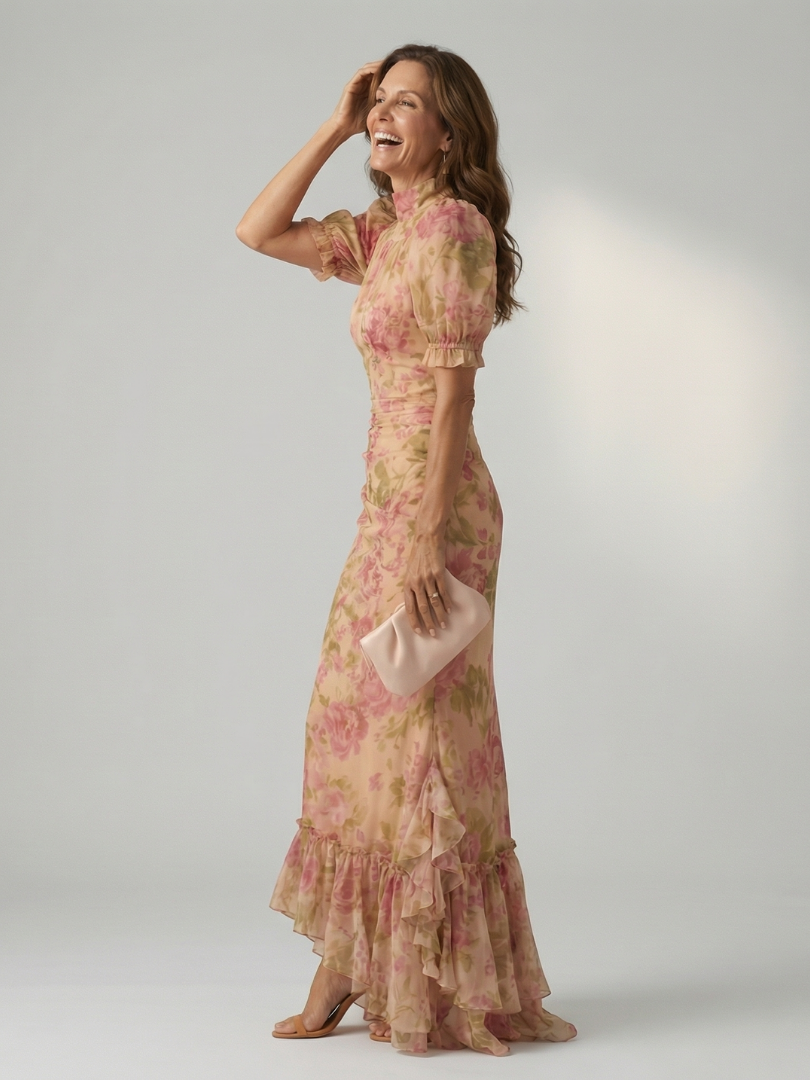 Evie Melbourne Gentle High Neck Maxi Dress
