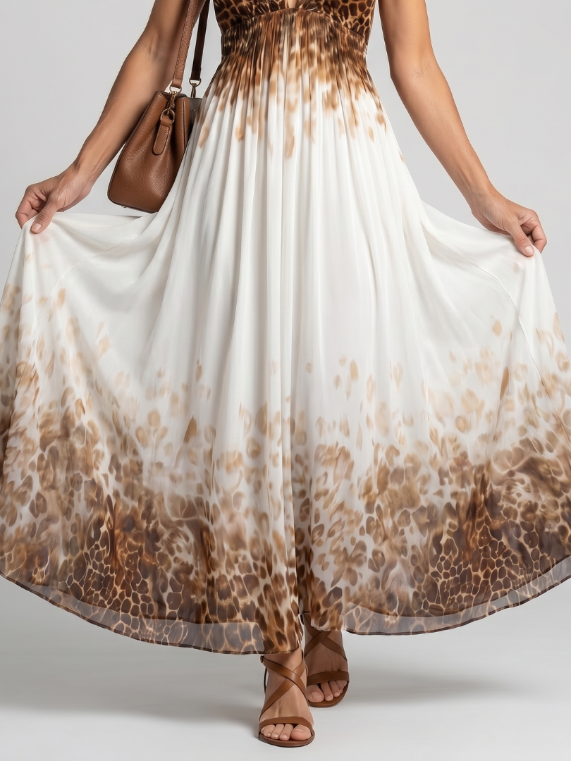 Evie Melbourne Pleated White Midi Dress