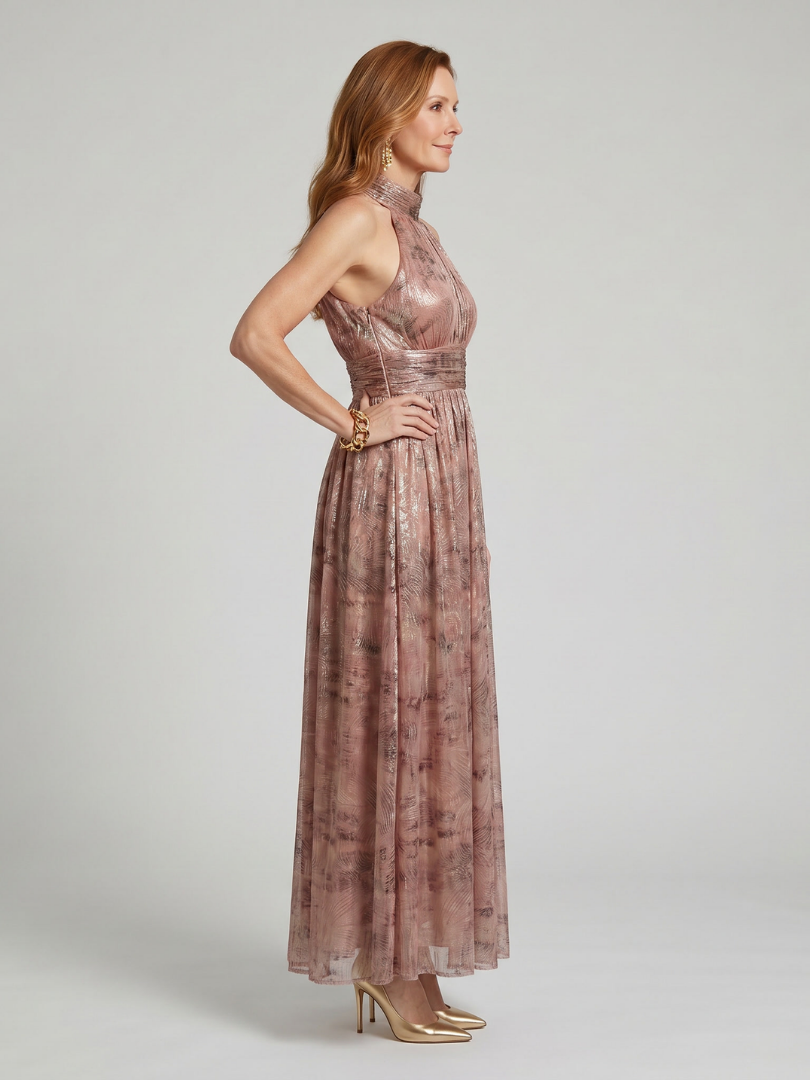 Evie Melbourne™ | Textured Finish Sleeveless Midi Dress
