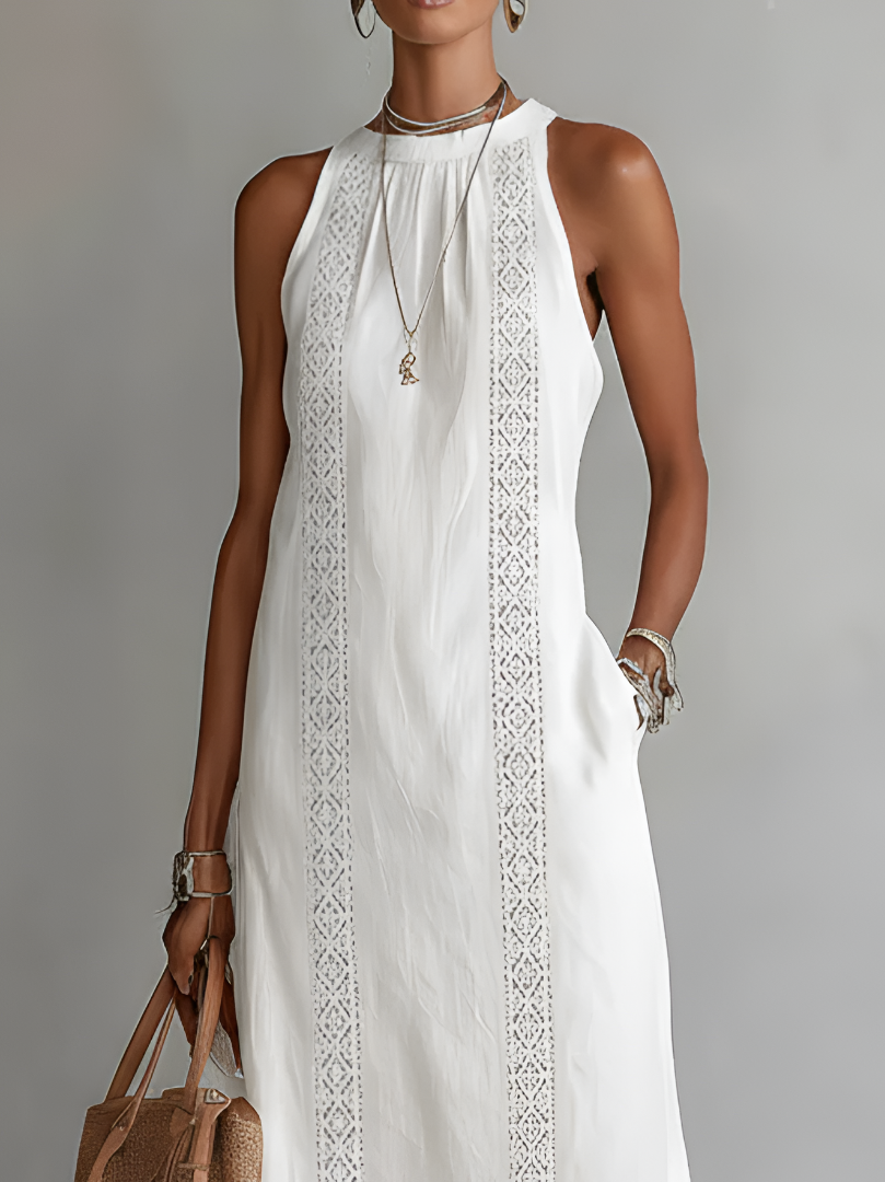JIMENA | MIDI DRESS WITH MAO COLLAR