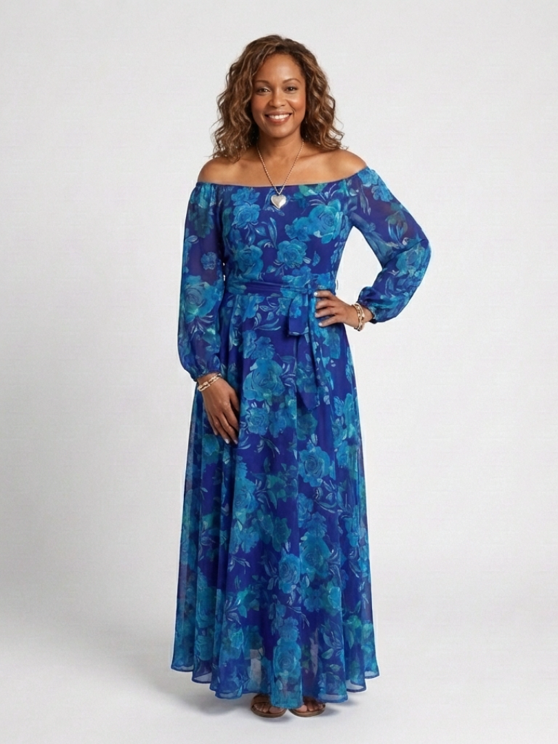 Evie Melbourne™ | Off Shoulder Floral Maxi Dress