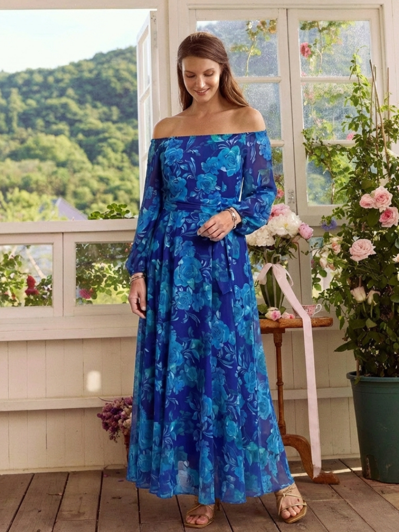 Evie Melbourne™ | Off Shoulder Floral Maxi Dress