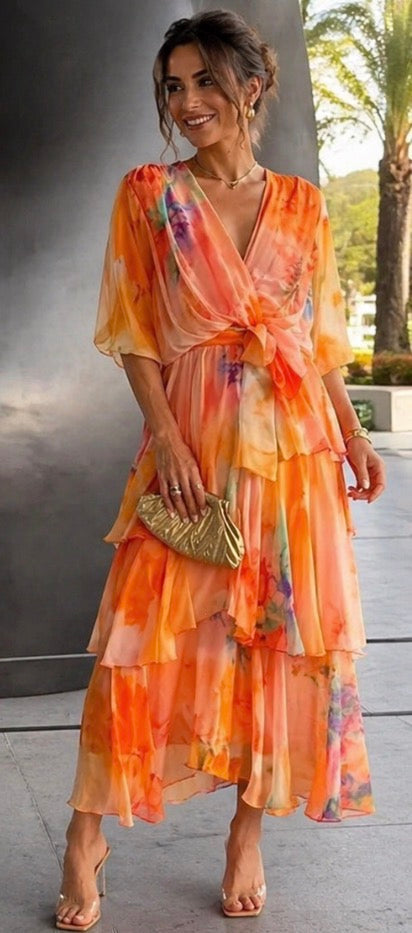 Evie Melbourne™ |Layered Floral Sun Dress