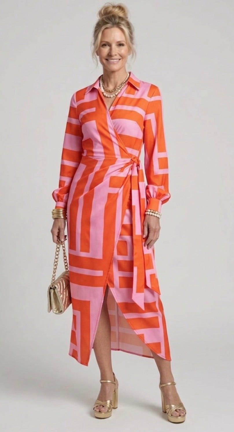 Evie Melbourne™| Printed Wrap Dress