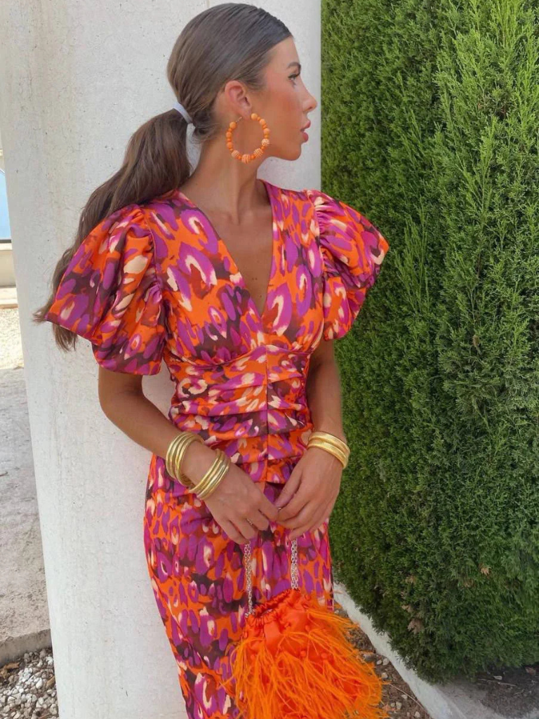 Evie Melbourne™ | Vivid Pleated Midi Dress