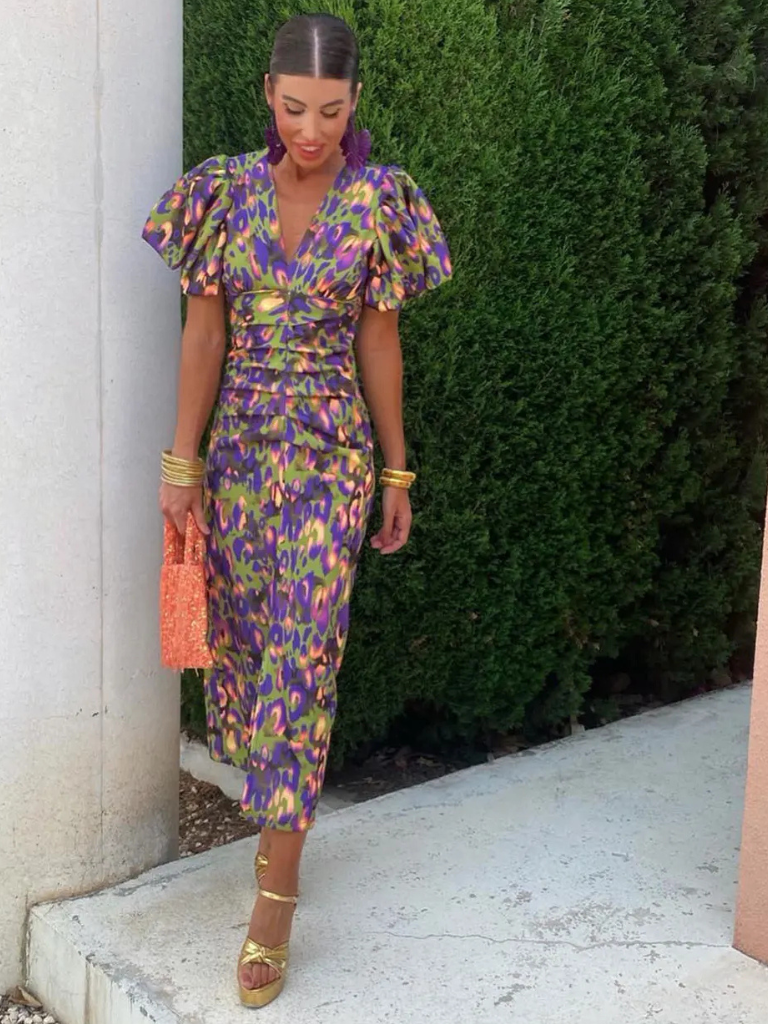 Evie Melbourne™ | Vivid Pleated Midi Dress