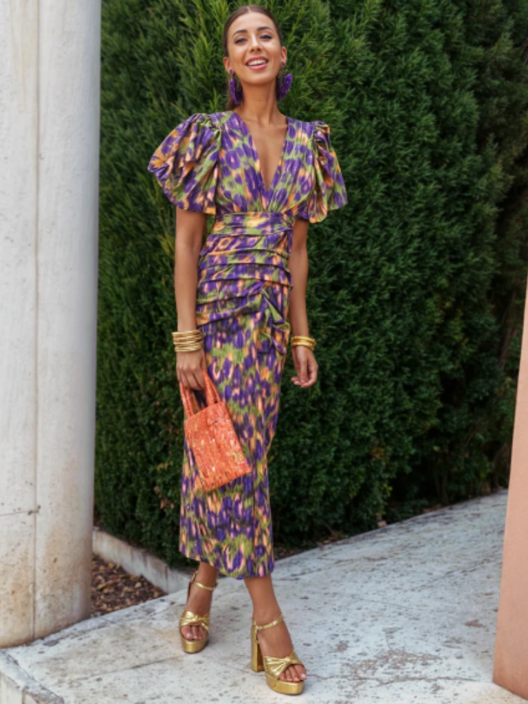 Evie Melbourne™ | Vivid Pleated Midi Dress