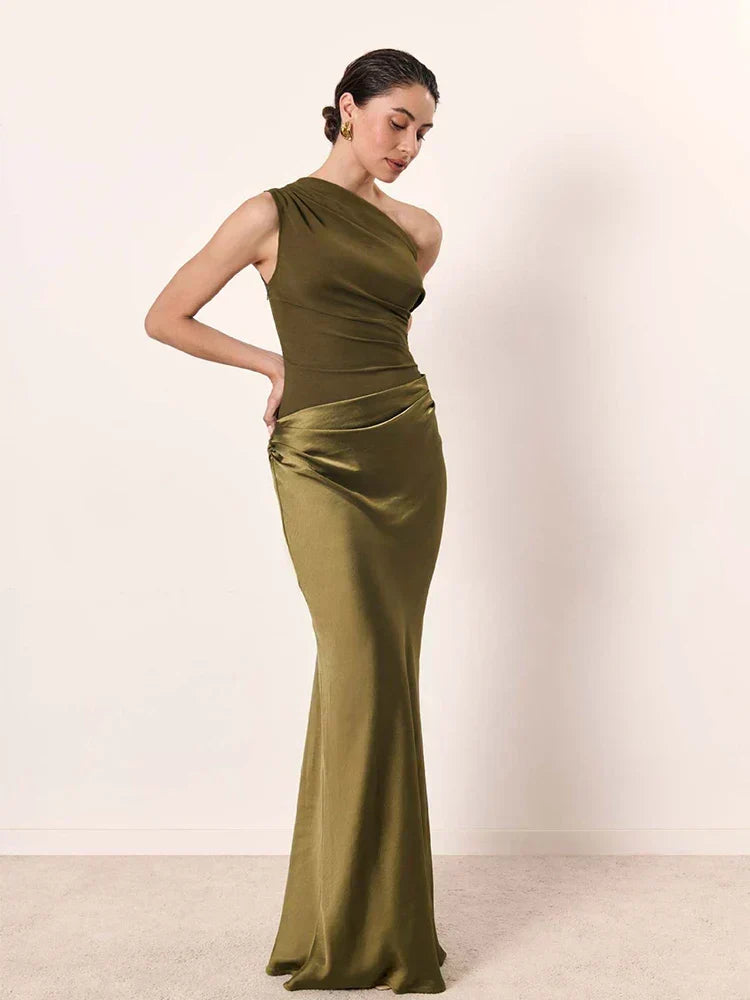Evie Melbourne™ | Maxi Dress with a Guilt in Satin