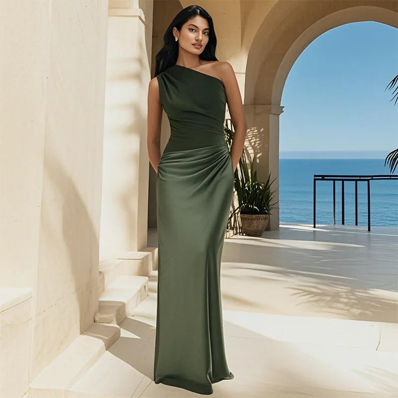Evie Melbourne™ | Maxi Dress with a Guilt in Satin