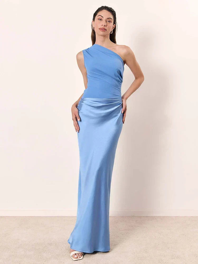Evie Melbourne™ | Maxi Dress with a Guilt in Satin