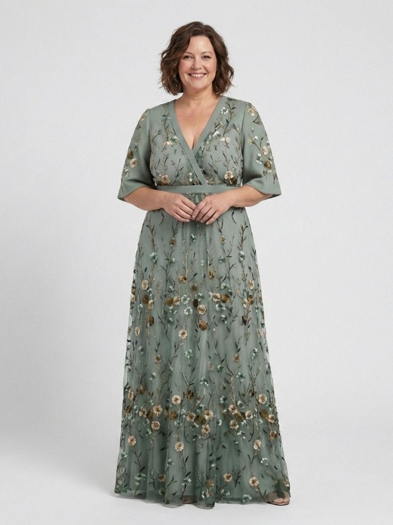 Evie Melbourne™ | Floral V Neck Short Sleeve Maxi Dress