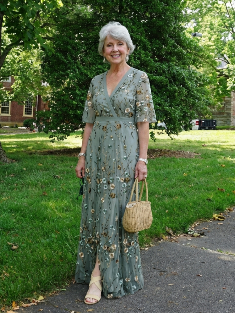 Evie Melbourne™ | Floral V Neck Short Sleeve Maxi Dress